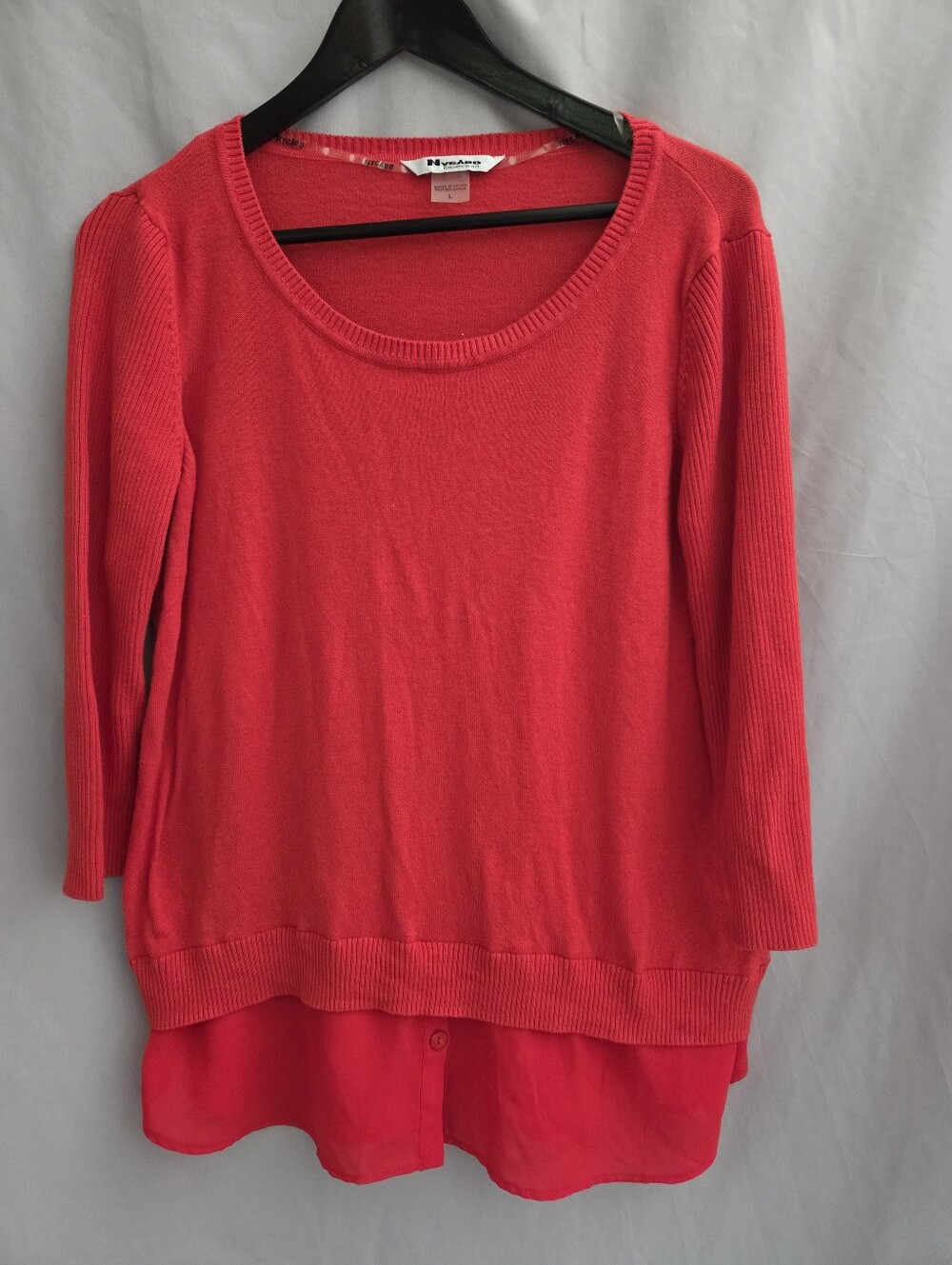 Coral Layered Hem Sweater